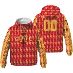 personalized iowa state cyclones lightning strike grid red windbreaker jacket best selling