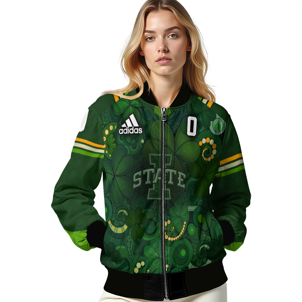 personalized iowa state cyclones shamrock vortex green bomber jacket latest model personalized iowa state cyclones shamrock vortex green bomber jacket latest model