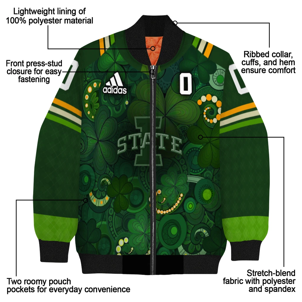 personalized iowa state cyclones shamrock vortex green bomber jacket new arrival personalized iowa state cyclones shamrock vortex green bomber jacket new arrival