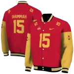 personalized iowa state cyclones team patch red varsity jacket best selling