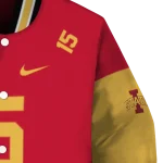 personalized iowa state cyclones team patch red varsity jacket best selling