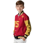 personalized iowa state cyclones team patch red varsity jacket best selling