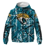 personalized jacksonville jaguars brushstroke pattern teal windbreaker jacket best selling