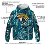 personalized jacksonville jaguars brushstroke pattern teal windbreaker jacket best selling