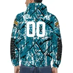 personalized jacksonville jaguars brushstroke pattern teal windbreaker jacket best selling