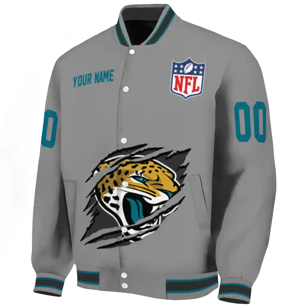 personalized jacksonville jaguars claw marking grey varsity jacket best selling personalized jacksonville jaguars claw marking grey varsity jacket best selling