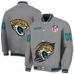 personalized jacksonville jaguars claw marking grey varsity jacket best selling