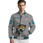personalized jacksonville jaguars claw marking grey varsity jacket best selling