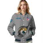 personalized jacksonville jaguars claw marking grey varsity jacket best selling