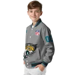 personalized jacksonville jaguars claw marking grey varsity jacket best selling