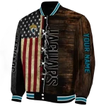 personalized jacksonville jaguars flag wood brown varsity jacket best selling