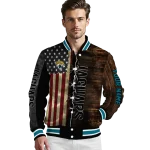 personalized jacksonville jaguars flag wood brown varsity jacket best selling