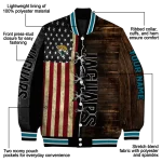 personalized jacksonville jaguars flag wood brown varsity jacket best selling