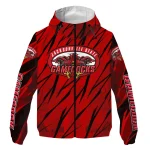 personalized jacksonville state gamecocks abstract streaks red windbreaker jacket best selling