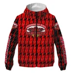 personalized jacksonville state gamecocks lightning strike grid red windbreaker jacket best selling