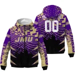 personalized james madison dukes brick motion purple black windbreaker jacket best selling