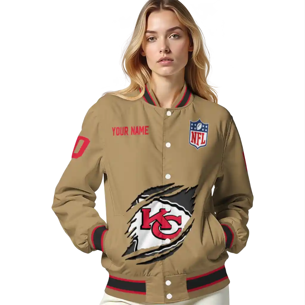 personalized kansas city chiefs claw tear beige varsity jacket latest model personalized kansas city chiefs claw tear beige varsity jacket latest model