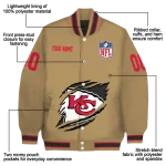 personalized kansas city chiefs claw tear beige varsity jacket best selling