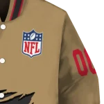personalized kansas city chiefs claw tear beige varsity jacket best selling