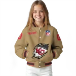 personalized kansas city chiefs claw tear beige varsity jacket best selling
