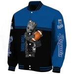 personalized kansas city royals groot football royal blue black varsity jacket best selling