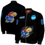personalized kansas jayhawks claw shred black bomber jacket best selling