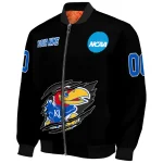 personalized kansas jayhawks claw shred black bomber jacket best selling