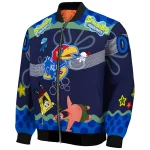 personalized kansas jayhawks spongebob playtime blue bomber jacket best selling