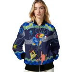 personalized kansas jayhawks spongebob playtime blue bomber jacket best selling