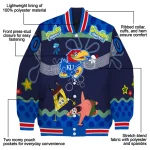 personalized kansas jayhawks spongebob playtime blue varsity jacket best selling