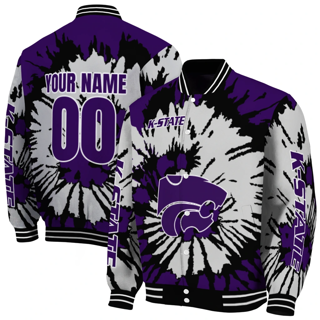 personalized kansas state wildcats burst splatter purple varsity jacket fashion forward personalized kansas state wildcats burst splatter purple varsity jacket fashion forward