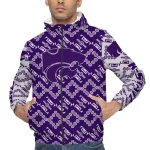 personalized kansas state wildcats trellis mesh purple windbreaker jacket best selling
