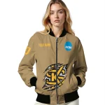 personalized kennesaw state owls claw effect beige bomber jacket best selling