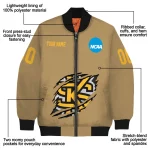 personalized kennesaw state owls claw effect beige bomber jacket best selling