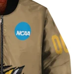 personalized kennesaw state owls claw effect beige bomber jacket best selling
