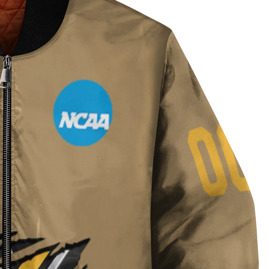 personalized kennesaw state owls claw effect beige bomber jacket premium grade personalized kennesaw state owls claw effect beige bomber jacket premium grade