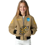 personalized kennesaw state owls claw effect beige bomber jacket best selling