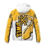 personalized kennesaw state owls football flame gold white windbreaker jacket best selling