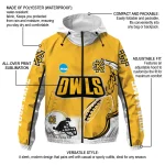 personalized kennesaw state owls football flame gold white windbreaker jacket best selling
