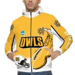 personalized kennesaw state owls football flame gold white windbreaker jacket best selling