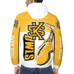 personalized kennesaw state owls football flame gold white windbreaker jacket best selling