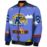 personalized kent state golden flashes mario blocks blue black bomber jacket best selling