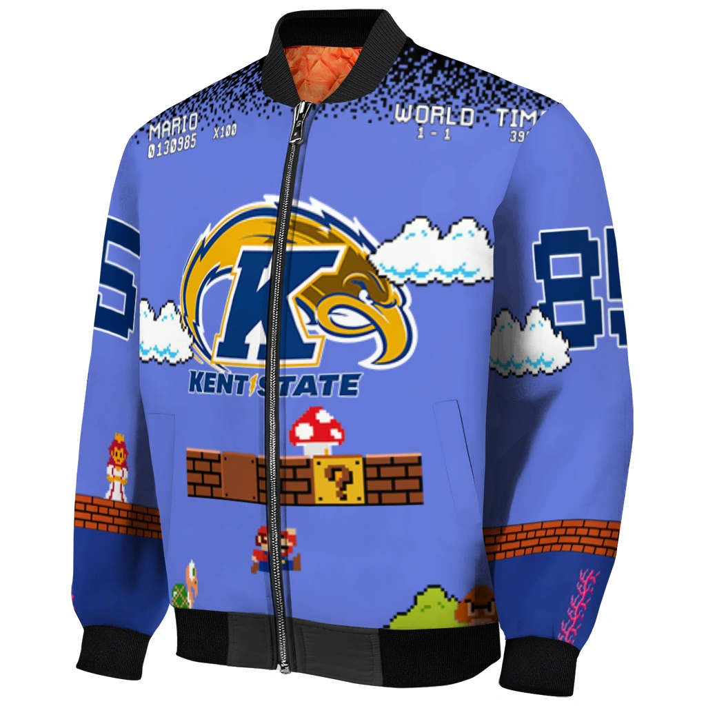 personalized kent state golden flashes mario blocks blue black bomber jacket fashion forward personalized kent state golden flashes mario blocks blue black bomber jacket fashion forward