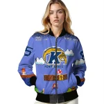 personalized kent state golden flashes mario blocks blue black bomber jacket best selling