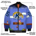 personalized kent state golden flashes mario blocks blue black bomber jacket best selling