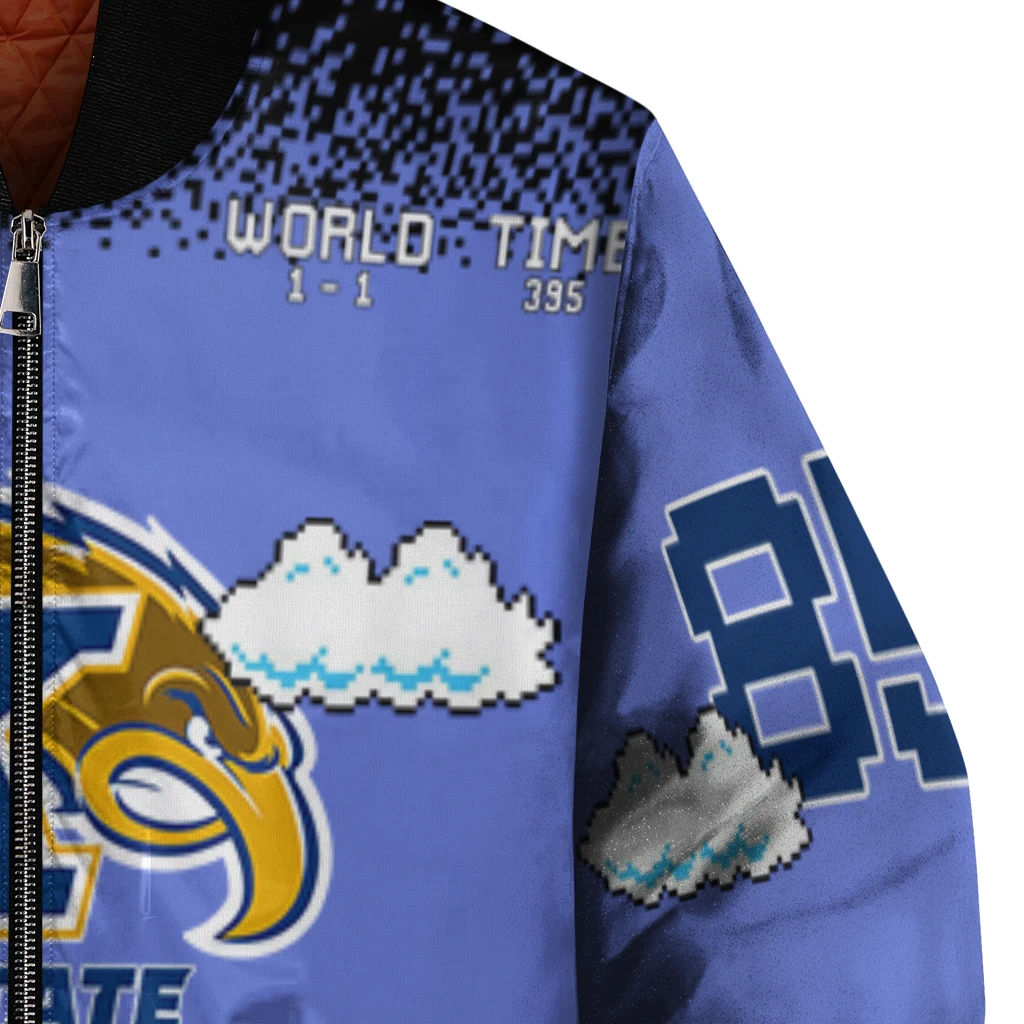 personalized kent state golden flashes mario blocks blue black bomber jacket premium grade personalized kent state golden flashes mario blocks blue black bomber jacket premium grade