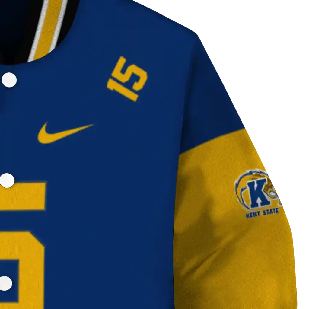 personalized kent state golden flashes team patch navy blue varsity jacket premium grade personalized kent state golden flashes team patch navy blue varsity jacket premium grade