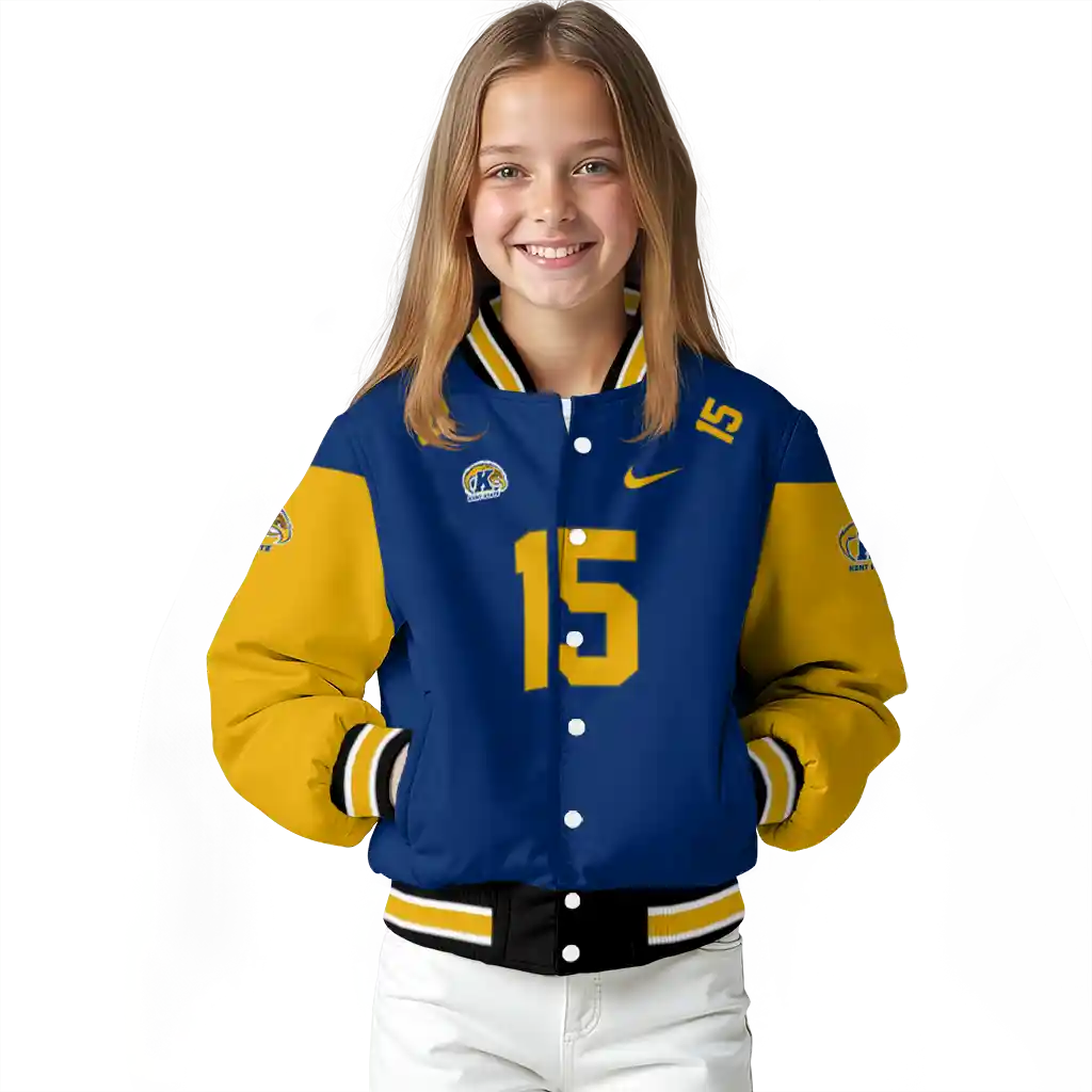 personalized kent state golden flashes team patch navy blue varsity jacket top rated personalized kent state golden flashes team patch navy blue varsity jacket top rated