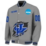 personalized kentucky wildcats feral slash grey varsity jacket best selling