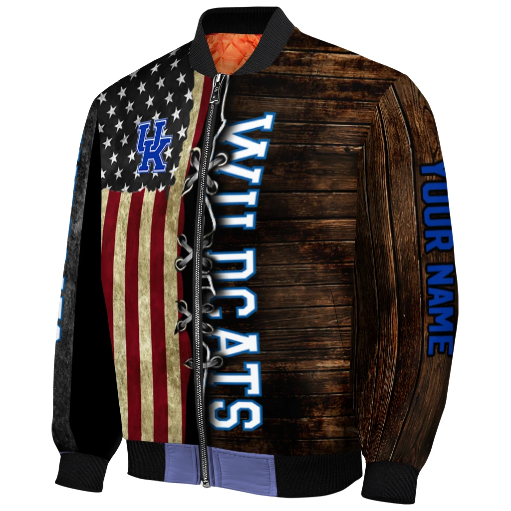 personalized kentucky wildcats flag wood brown bomber jacket fashion forward personalized kentucky wildcats flag wood brown bomber jacket fashion forward